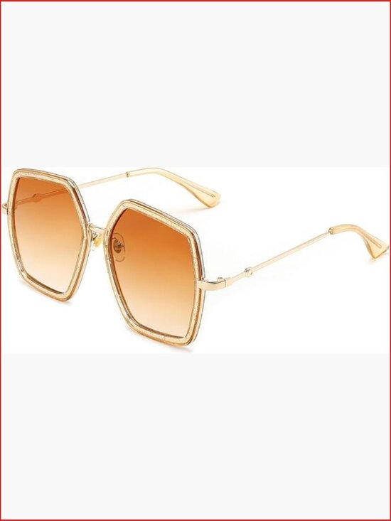 Vintage 60s 70s Oversized Hexagonal Retro Sunglasses UV400 1970s Vintage Style LOLA Oversized Hexagon Sunglasses  main image 2